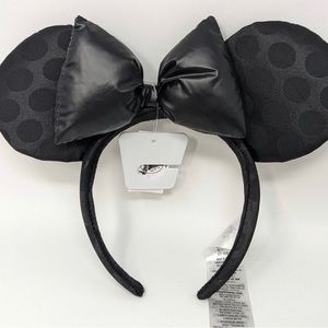 Disney Parks 2023 Shanghai Resort Black on Black Polka Dot Minnie Ears